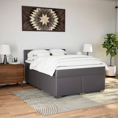 Giroletto a Molle con Materasso Grigio 160x200 cm in Similpelle