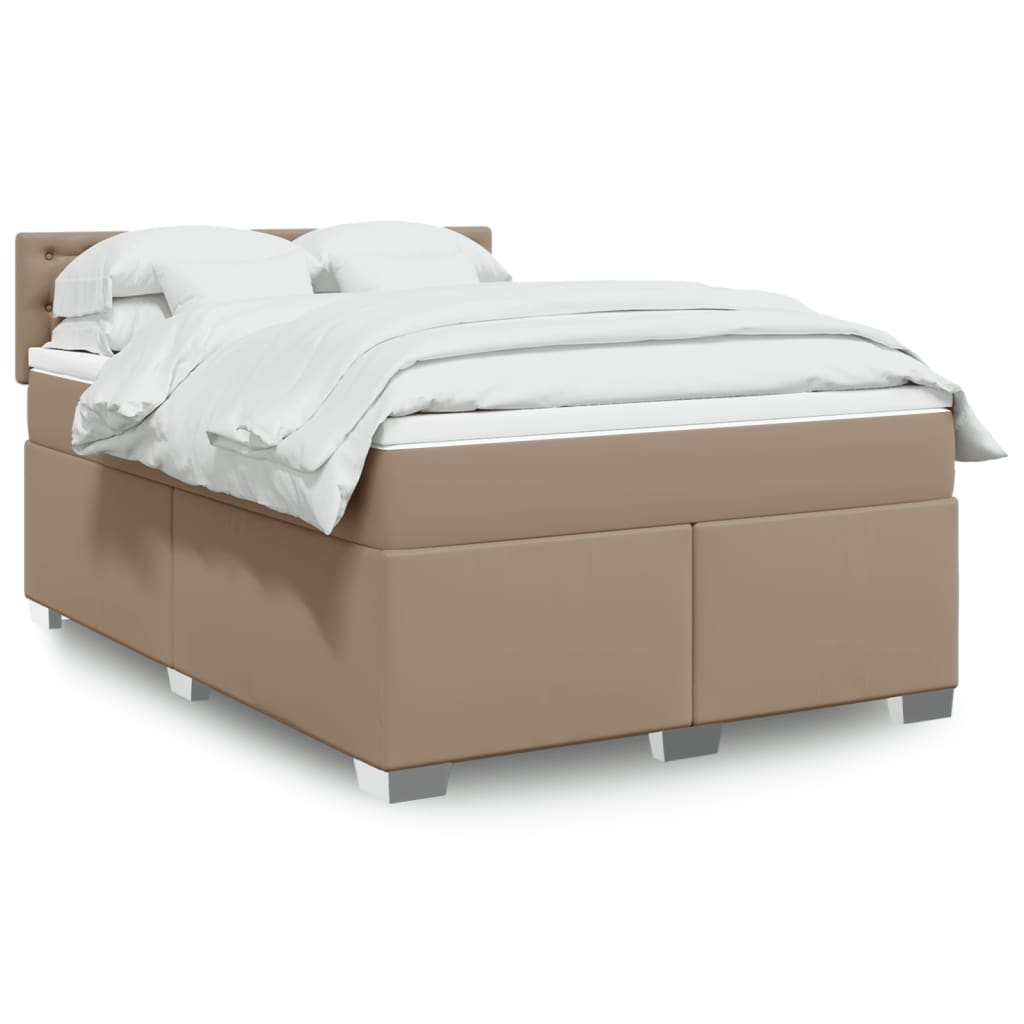 Giroletto a Molle con Materasso Cappuccino 160x200cm Similpelle