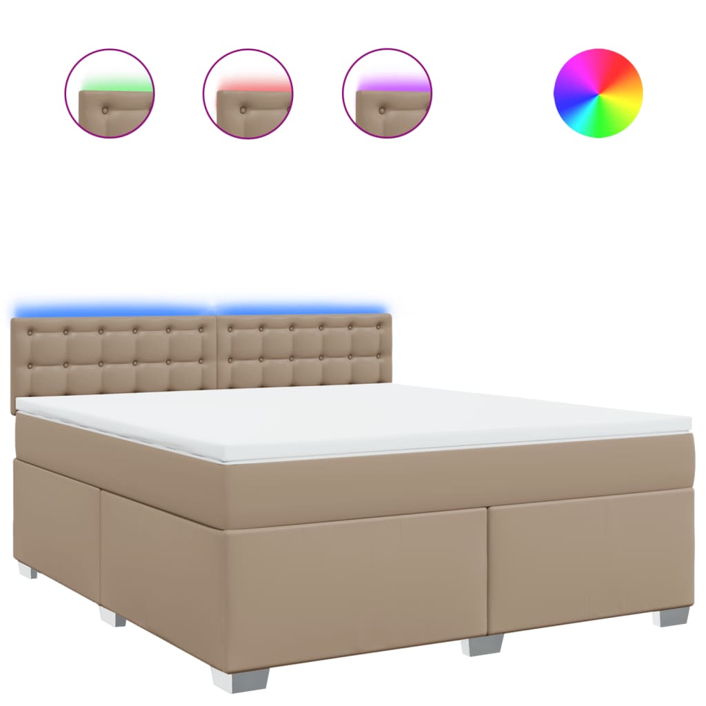 Giroletto a Molle con Materasso Cappuccino 180x200cm Similpelle | homemem39