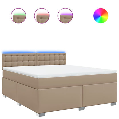 Giroletto a Molle con Materasso Cappuccino 180x200cm Similpelle | homemem39