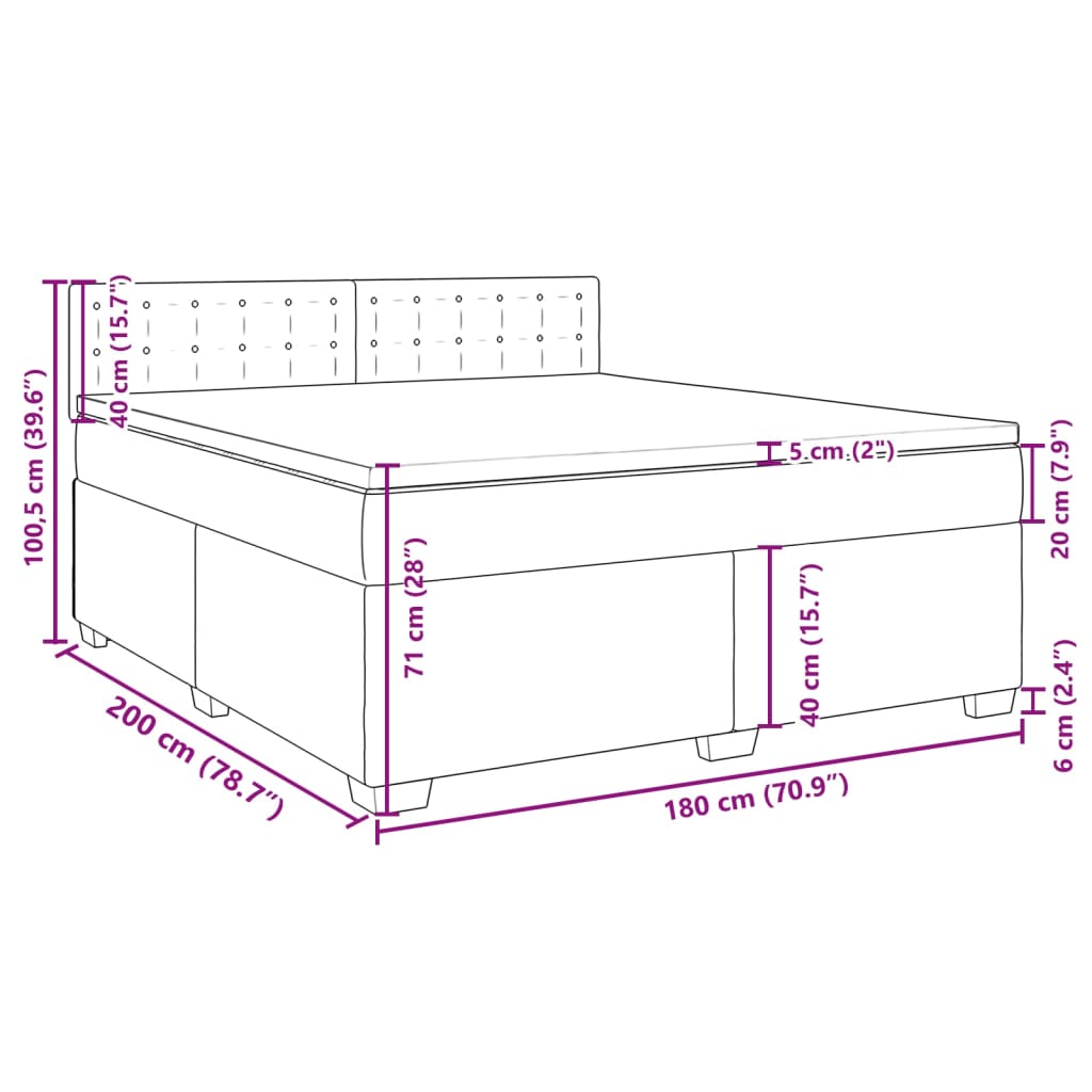 Giroletto a Molle con Materasso Cappuccino 180x200cm Similpelle