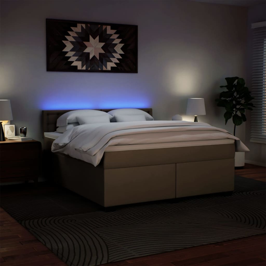Giroletto a Molle con Materasso Cappuccino 180x200cm Similpelle | homemem39