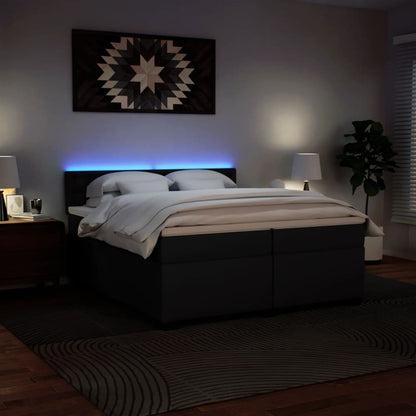 Giroletto a Molle con Materasso Nero 200x200 cm in Similpelle - homemem39