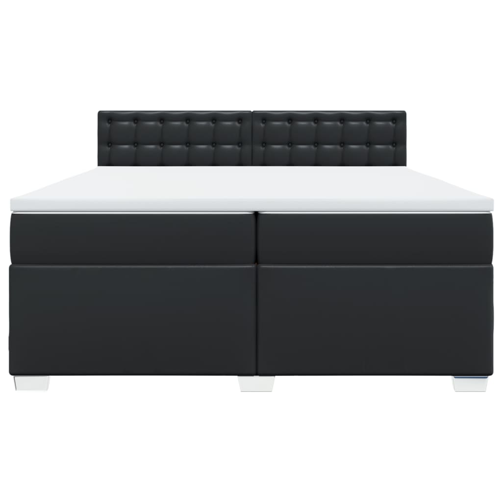 Giroletto a Molle con Materasso Nero 200x200 cm in Similpelle - homemem39