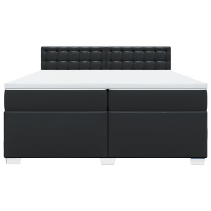 Giroletto a Molle con Materasso Nero 200x200 cm in Similpelle - homemem39