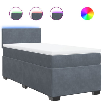 Giroletto a Molle con Materasso Grigio Scuro 80x200 cm Velluto | homemem39