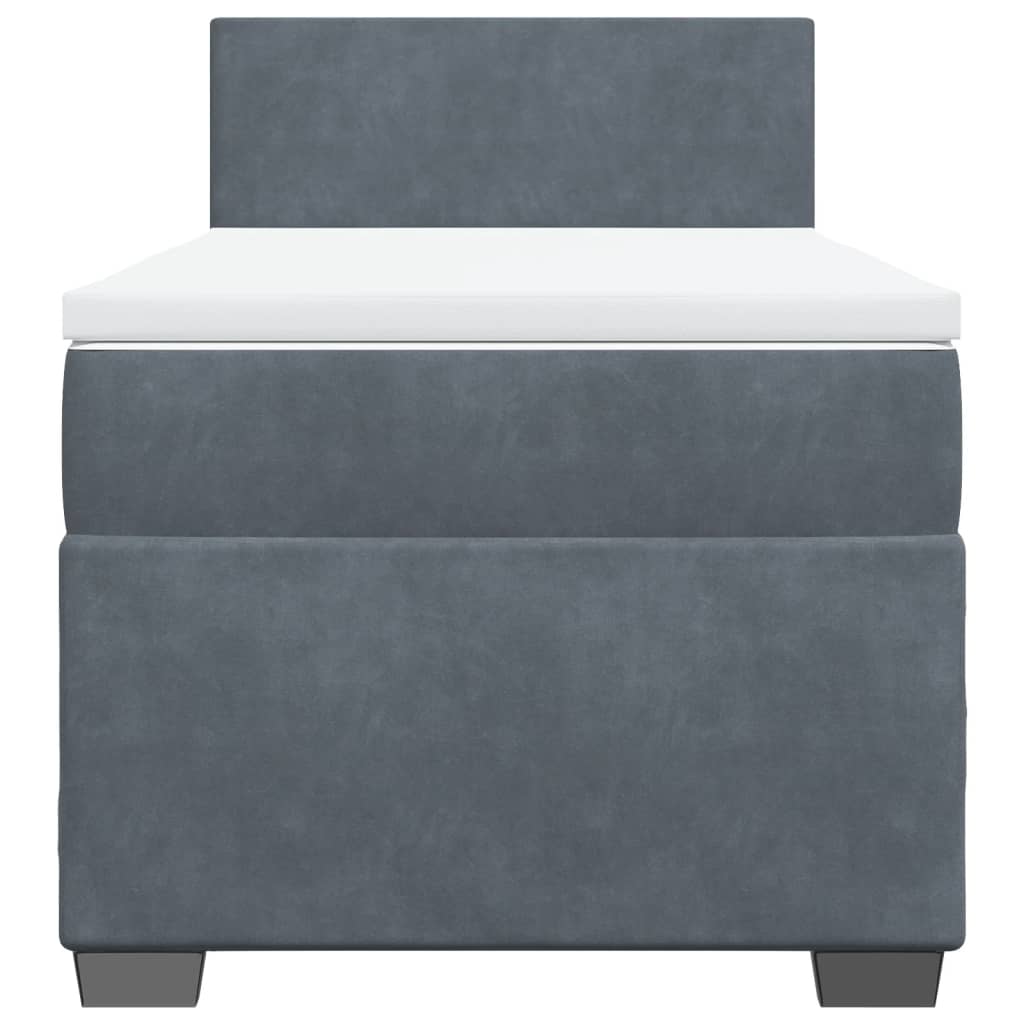 Giroletto a Molle con Materasso Grigio Scuro 80x200 cm Velluto | homemem39