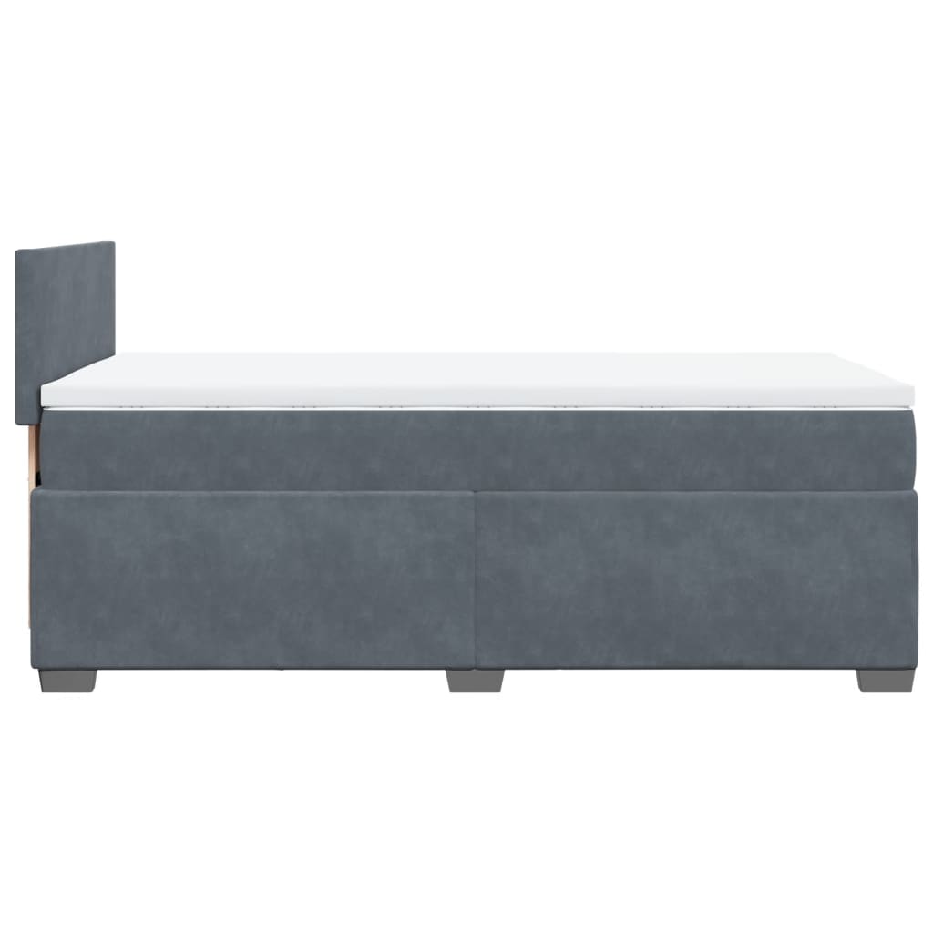 Giroletto a Molle con Materasso Grigio Scuro 80x200 cm Velluto | homemem39