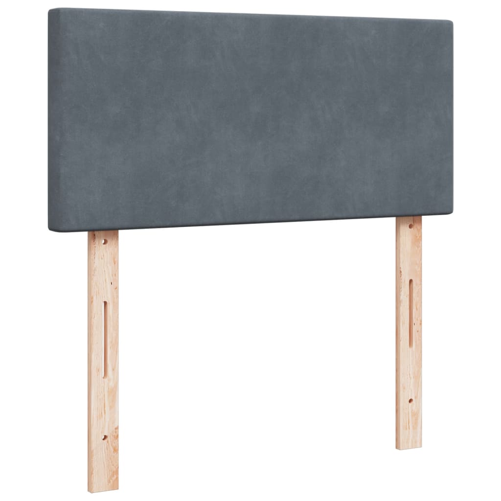 Giroletto a Molle con Materasso Grigio Scuro 80x200 cm Velluto | homemem39