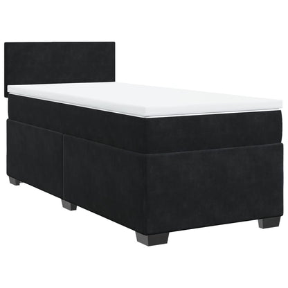 Giroletto a Molle con Materasso Nero 80x200 cm in Velluto