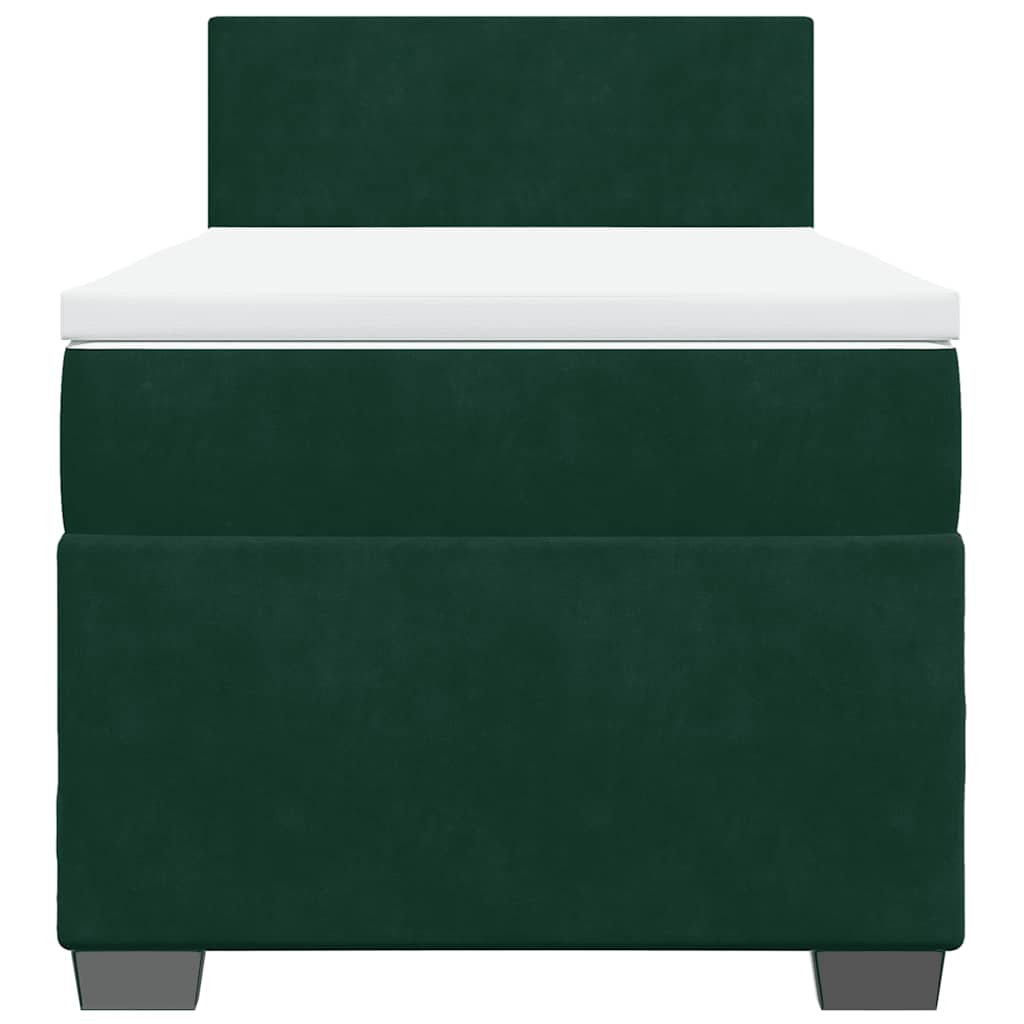 Giroletto a Molle con Materasso Verde Scuro 80x200 cm Velluto | homemem39