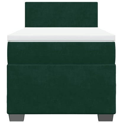 Giroletto a Molle con Materasso Verde Scuro 80x200 cm Velluto | homemem39