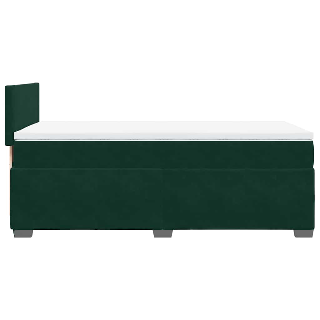 Giroletto a Molle con Materasso Verde Scuro 80x200 cm Velluto | homemem39