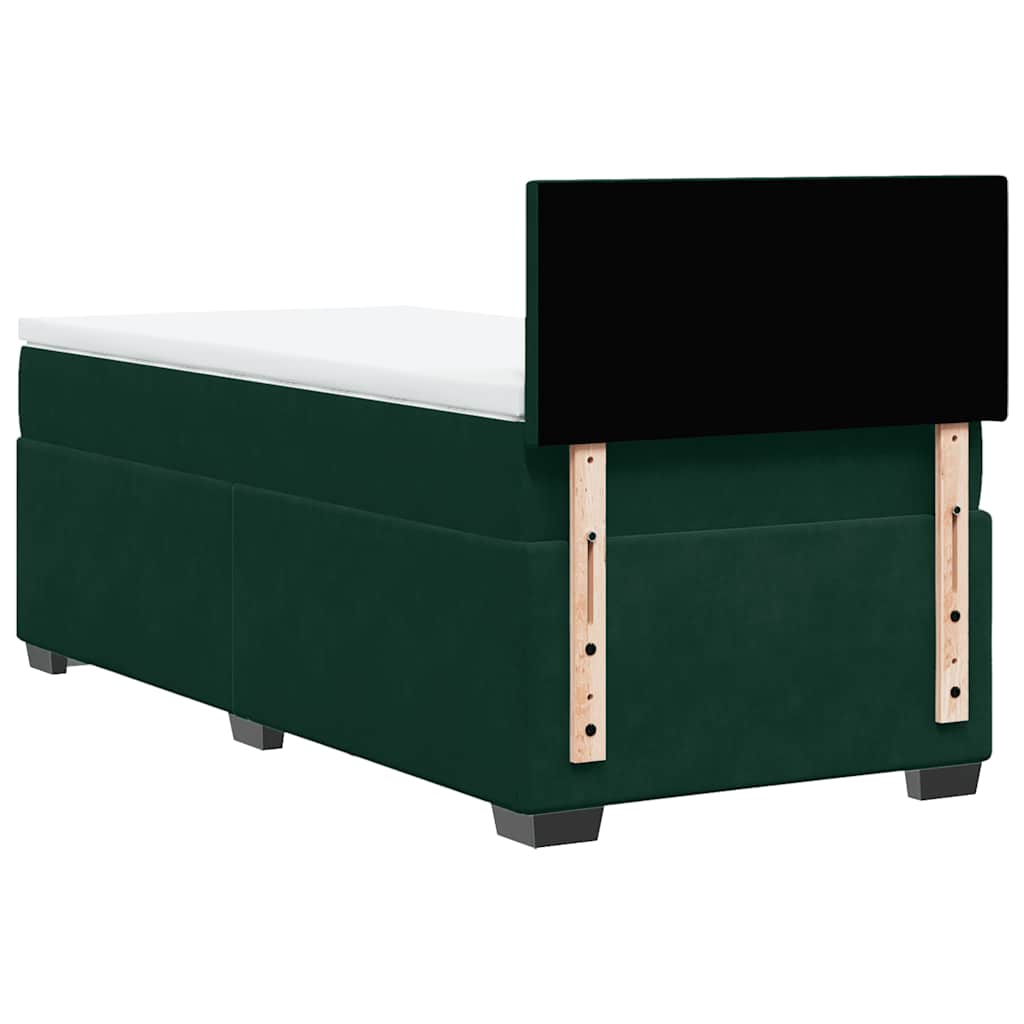 Giroletto a Molle con Materasso Verde Scuro 80x200 cm Velluto | homemem39