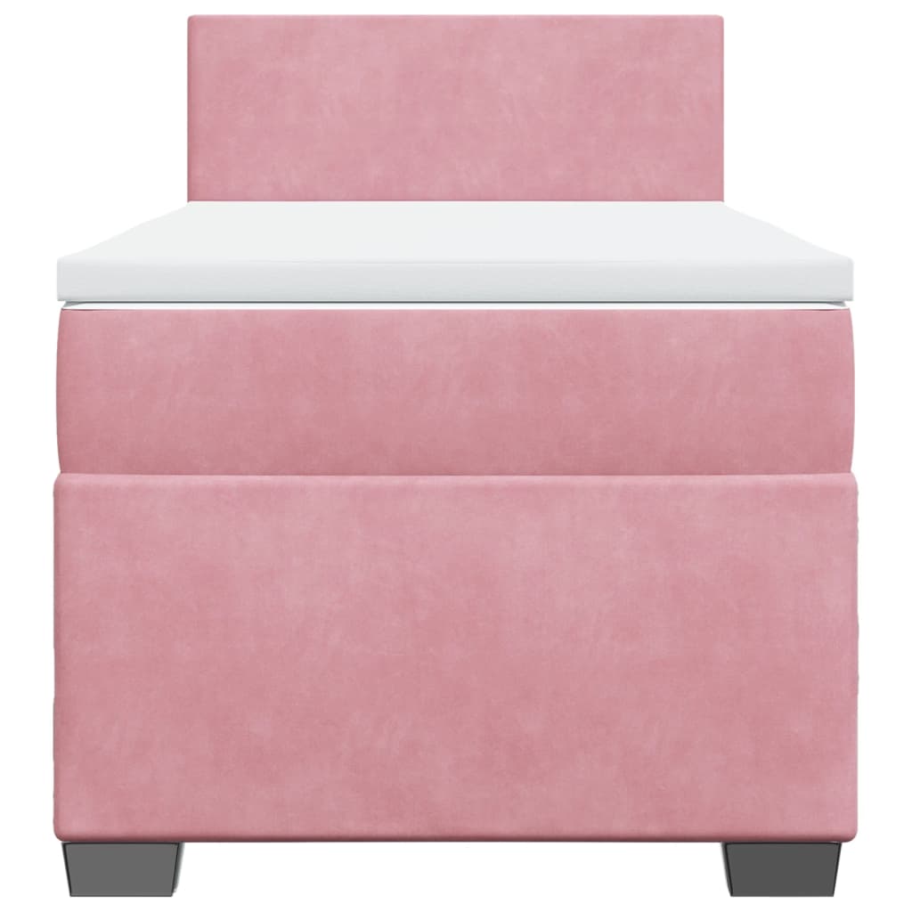 Giroletto a Molle con Materasso Rosa 80x200 cm in Velluto | homemem39