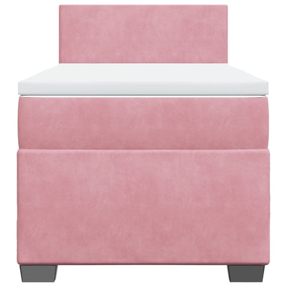 Giroletto a Molle con Materasso Rosa 80x200 cm in Velluto | homemem39