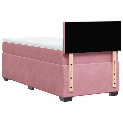 Giroletto a Molle con Materasso Rosa 80x200 cm in Velluto | homemem39