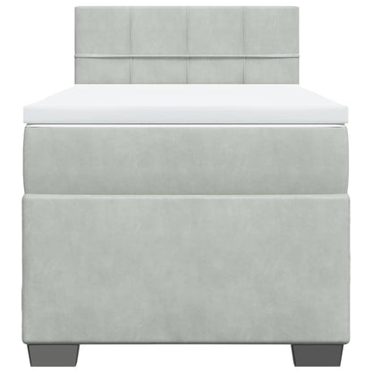 Giroletto a Molle con Materasso Grigio Chiaro 80x200 cm Velluto - homemem39