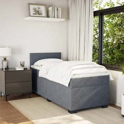 Giroletto a Molle con Materasso Grigio Scuro 80x200 cm Velluto | homemem39
