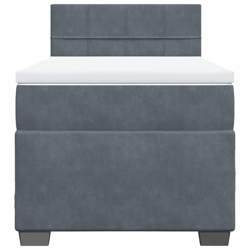 Giroletto a Molle con Materasso Grigio Scuro 80x200 cm Velluto | homemem39