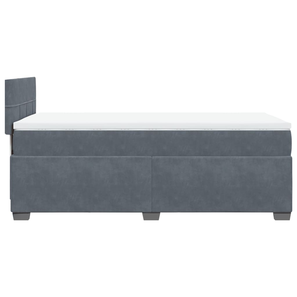 Giroletto a Molle con Materasso Grigio Scuro 80x200 cm Velluto | homemem39