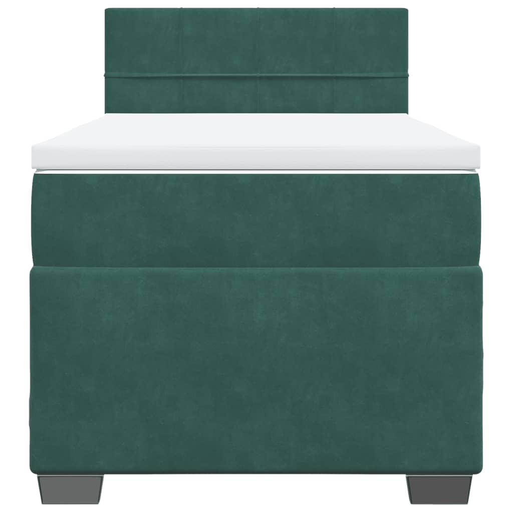 Giroletto a Molle con Materasso Verde Scuro 80x200 cm Velluto - homemem39