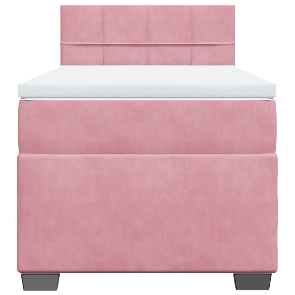 Giroletto a Molle con Materasso Rosa 80x200 cm in Velluto | homemem39