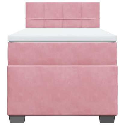 Giroletto a Molle con Materasso Rosa 80x200 cm in Velluto | homemem39