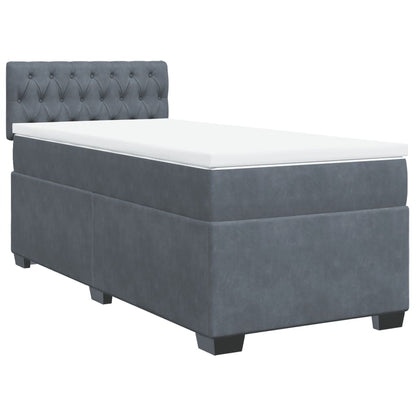 Giroletto a Molle con Materasso Grigio Scuro 80x200 cm Velluto | homemem39