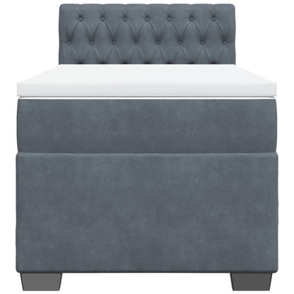 Giroletto a Molle con Materasso Grigio Scuro 80x200 cm Velluto | homemem39
