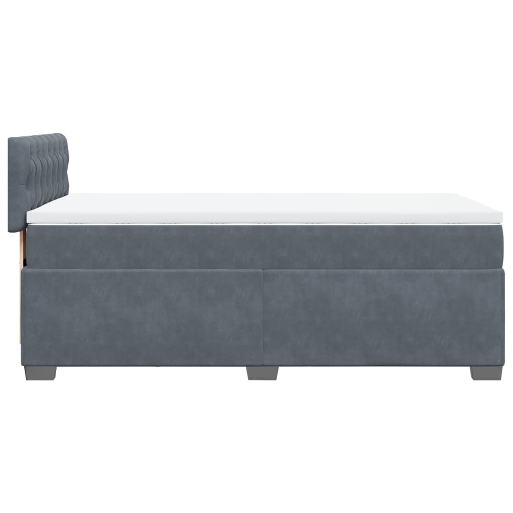 Giroletto a Molle con Materasso Grigio Scuro 80x200 cm Velluto | homemem39