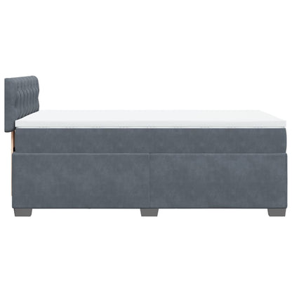 Giroletto a Molle con Materasso Grigio Scuro 80x200 cm Velluto | homemem39