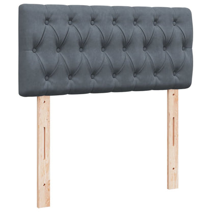 Giroletto a Molle con Materasso Grigio Scuro 80x200 cm Velluto | homemem39