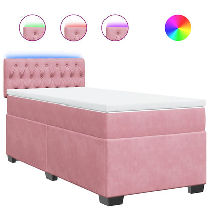 Giroletto a Molle con Materasso Rosa 80x200 cm in Velluto | homemem39