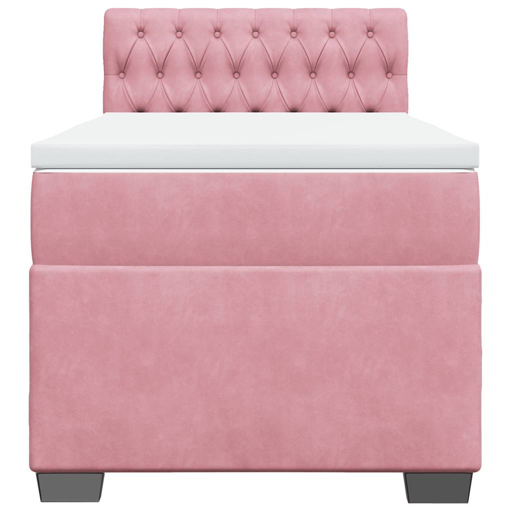 Giroletto a Molle con Materasso Rosa 80x200 cm in Velluto | homemem39