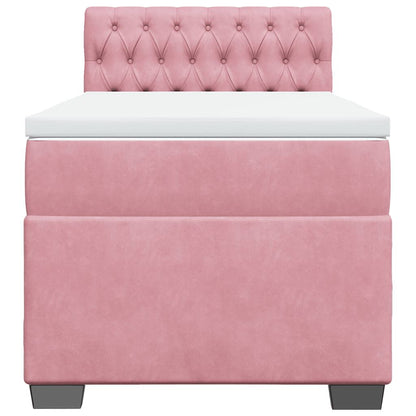 Giroletto a Molle con Materasso Rosa 80x200 cm in Velluto | homemem39