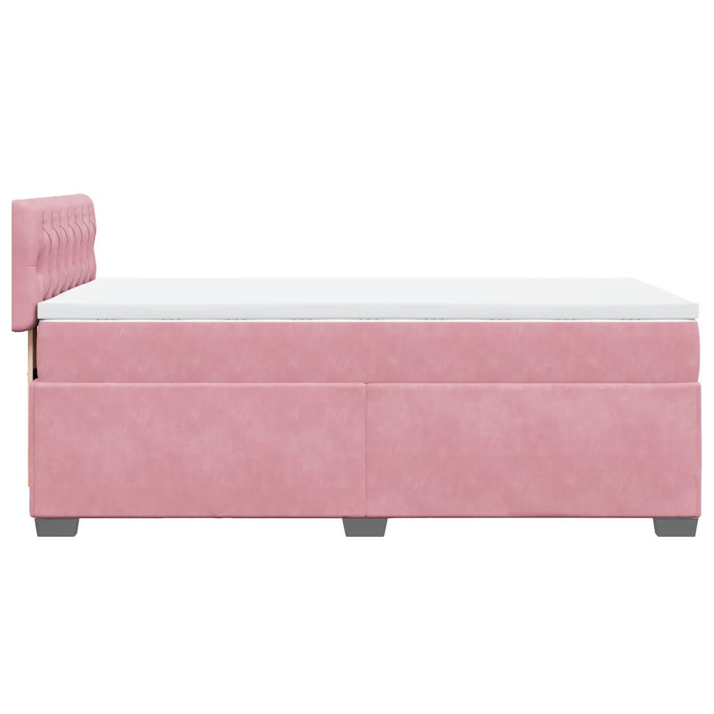 Giroletto a Molle con Materasso Rosa 80x200 cm in Velluto | homemem39