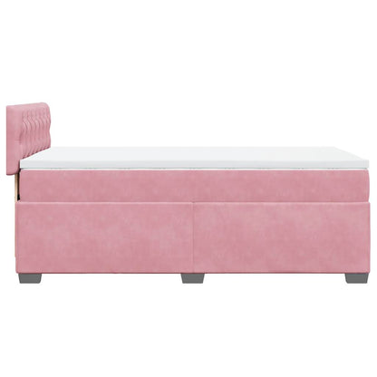 Giroletto a Molle con Materasso Rosa 80x200 cm in Velluto | homemem39