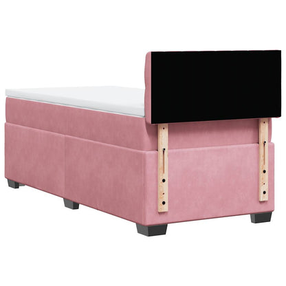 Giroletto a Molle con Materasso Rosa 80x200 cm in Velluto | homemem39
