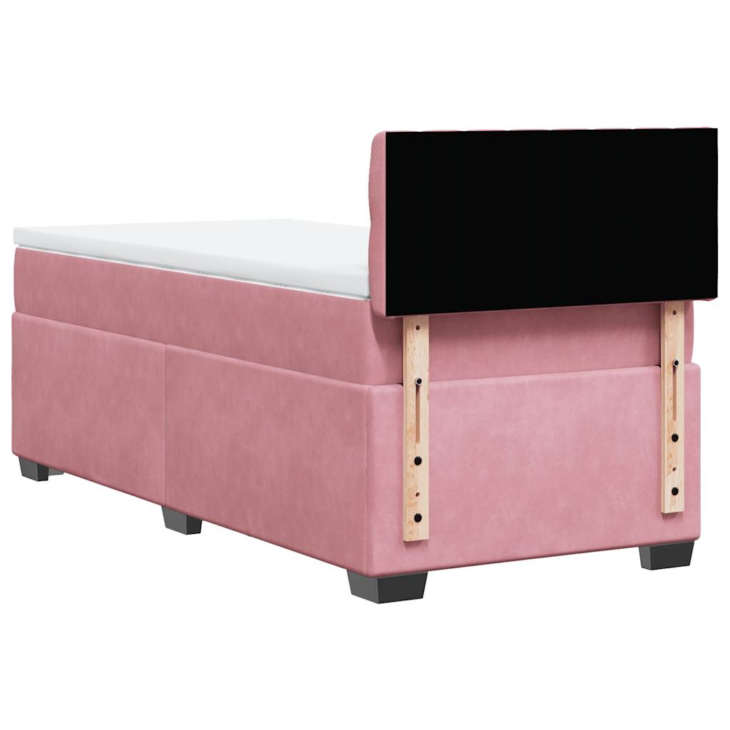 Giroletto a Molle con Materasso Rosa 80x200 cm in Velluto