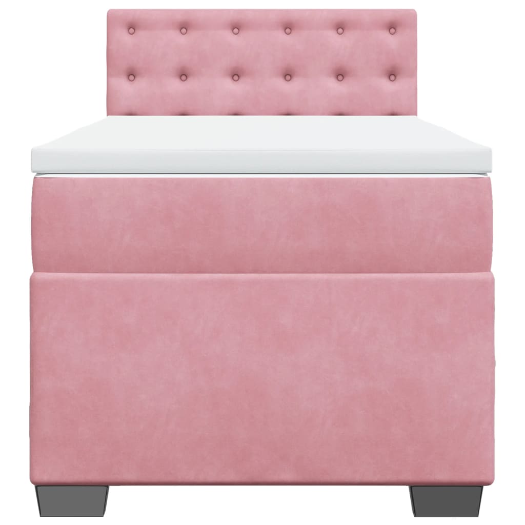 Giroletto a Molle con Materasso Rosa 80x200 cm in Velluto | homemem39