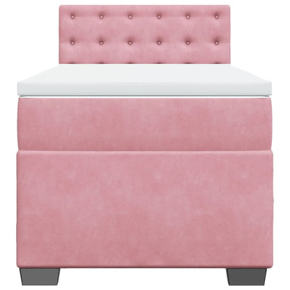 Giroletto a Molle con Materasso Rosa 80x200 cm in Velluto | homemem39