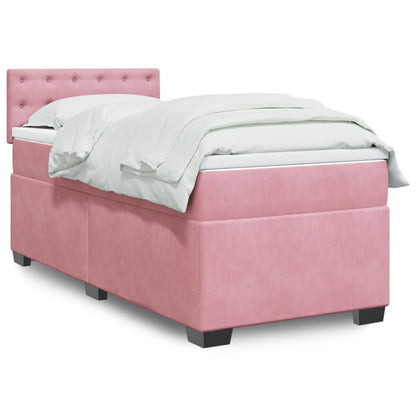 Giroletto a Molle con Materasso Rosa 80x200 cm in Velluto | homemem39