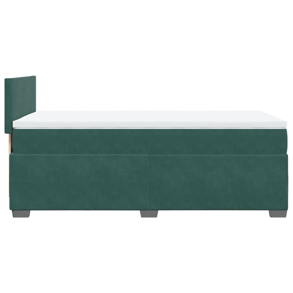 Giroletto a Molle con Materasso Verde Scuro 90x190 cm Velluto - homemem39