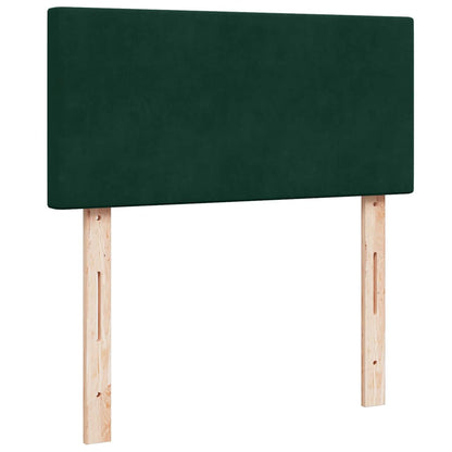 Giroletto a Molle con Materasso Verde Scuro 90x190 cm Velluto