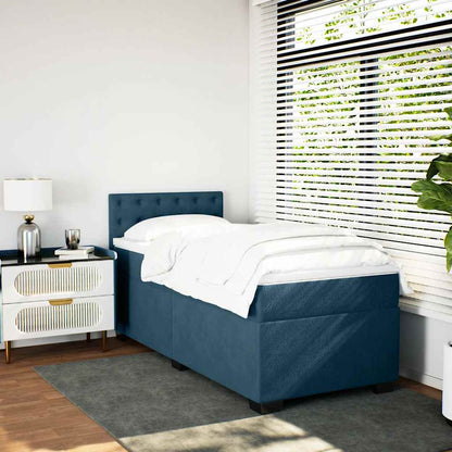 Giroletto a Molle con Materasso Blu 90x190 cm in Velluto
