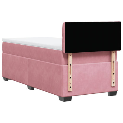 Giroletto a Molle con Materasso Rosa 90x190 cm in Velluto