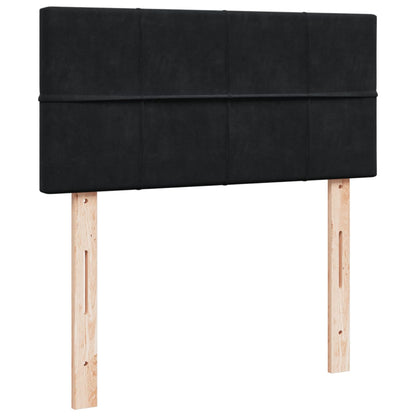 Giroletto a Molle con Materasso Nero 90x190 cm in Velluto