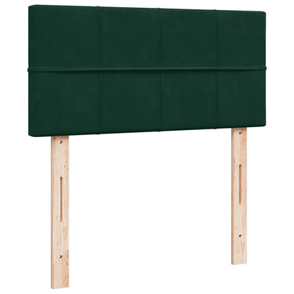 Giroletto a Molle con Materasso Verde Scuro 90x190 cm Velluto