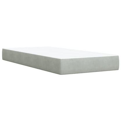 Giroletto a Molle con Materasso Grigio Chiaro 90x200 cm Velluto